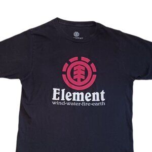Element Mens Small T Shirt Black Regular Fit Graphic Short Sleeve Skateboard